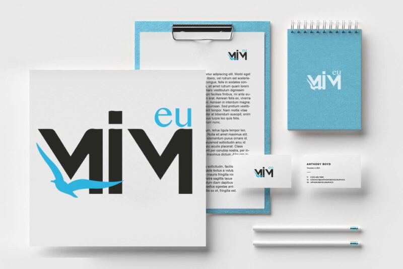 Mim Eu için Tasarlanan Logo ve Kurumsal Kimlik Uygulaması