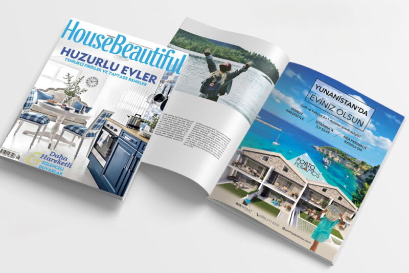 House Beautiful Dergisine Kurumsal Kimliği Yapılan Porto Peramos Reklam Sayfası Tasarımı